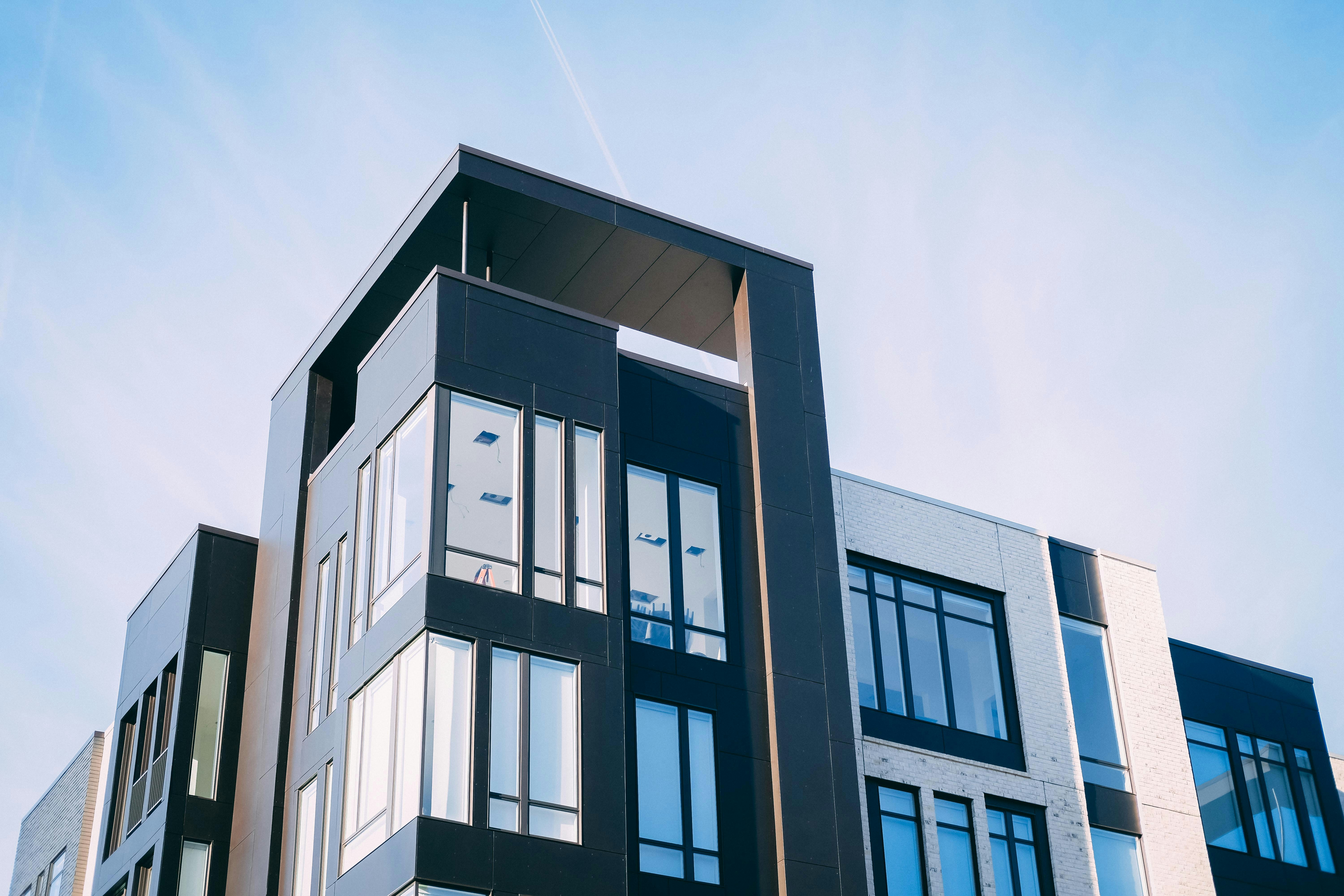 Black and white urban architecture